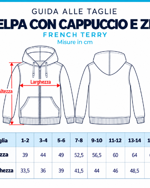 Felpa Zip French Terry BSK304