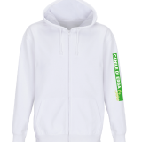 STURN FELPA UNISEX ZIP E CAPPUCCIO FELPATA BIANCO