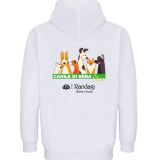 STURN FELPA UNISEX ZIP E CAPPUCCIO FELPATA BIANCO
