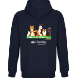 STURN FELPA UNISEX ZIP E CAPPUCCIO FELPATA BLU SCURO