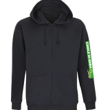 STURN FELPA UNISEX ZIP E CAPPUCCIO FELPATA NERO