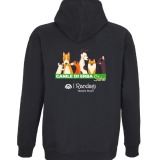 STURN FELPA UNISEX ZIP E CAPPUCCIO FELPATA NERO