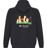 STURN FELPA UNISEX ZIP E CAPPUCCIO NON FELPATA NERO